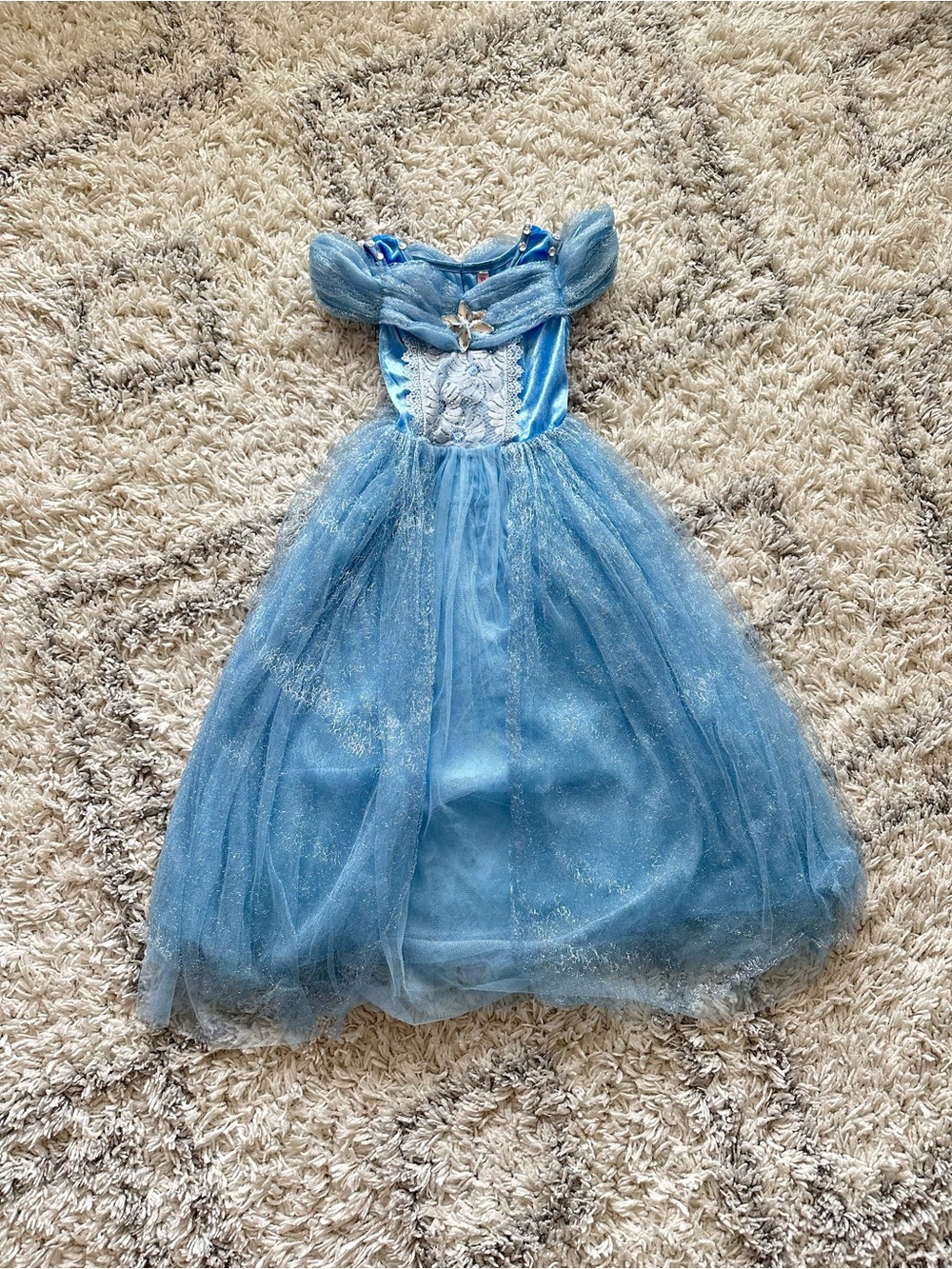 Kids girls princess party Halloween costume dress blue size 7/8T
